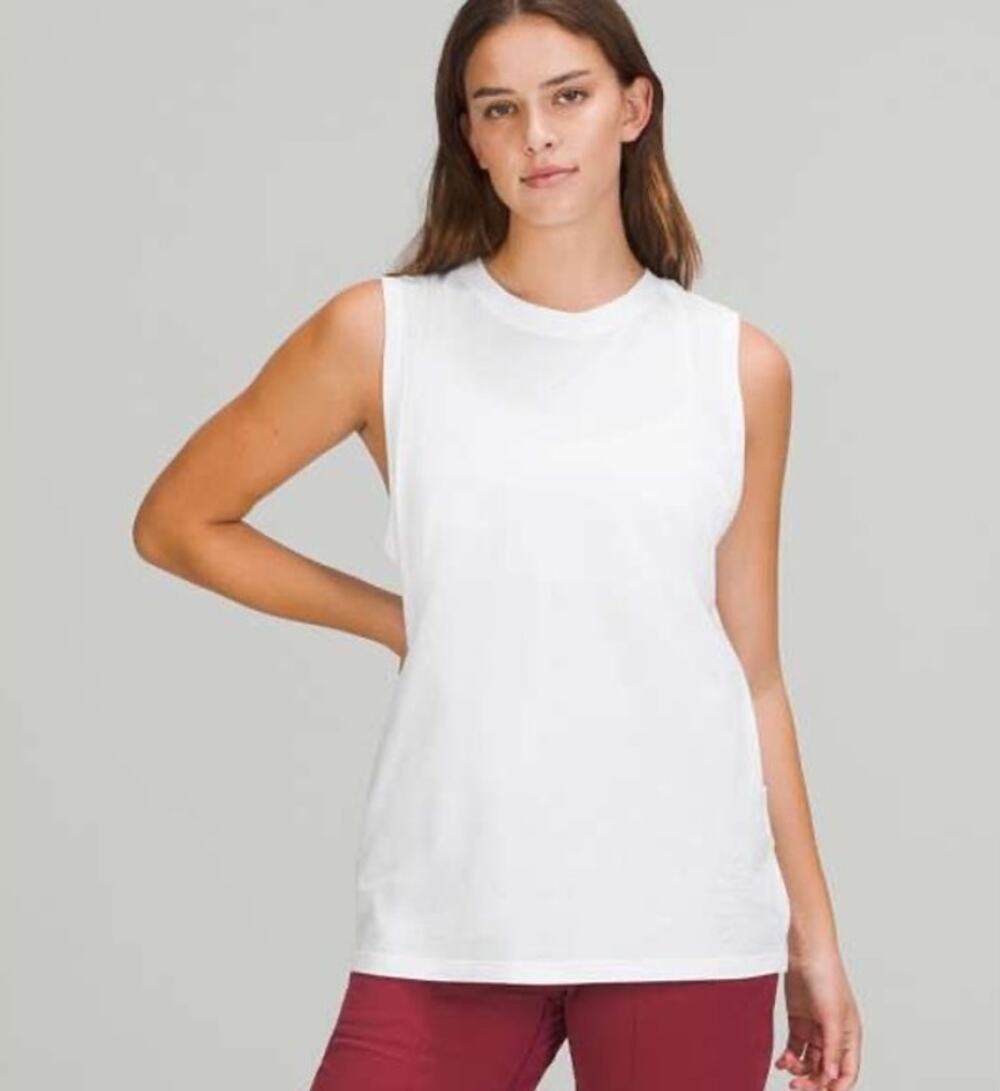 Lululemon All Yours Tank White Tank Top Size 2/4